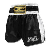 Danger Eco Muay Thai Shorts - Satin - Schwarz/Weiß