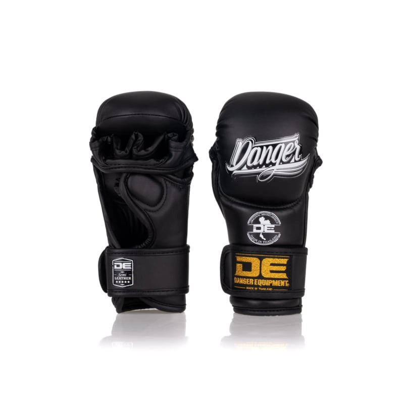 Danger MMA Sparring Handschuhe - semi Leder - Schwarz