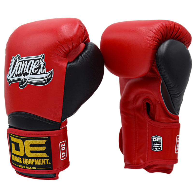 Danger Rocket Boxhandschuhe - Echt Leder - Rot