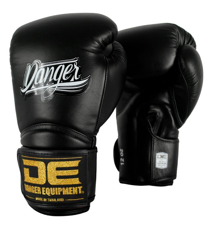 Danger Rocket Boxhandschuhe - Echt Leder - Schwarz