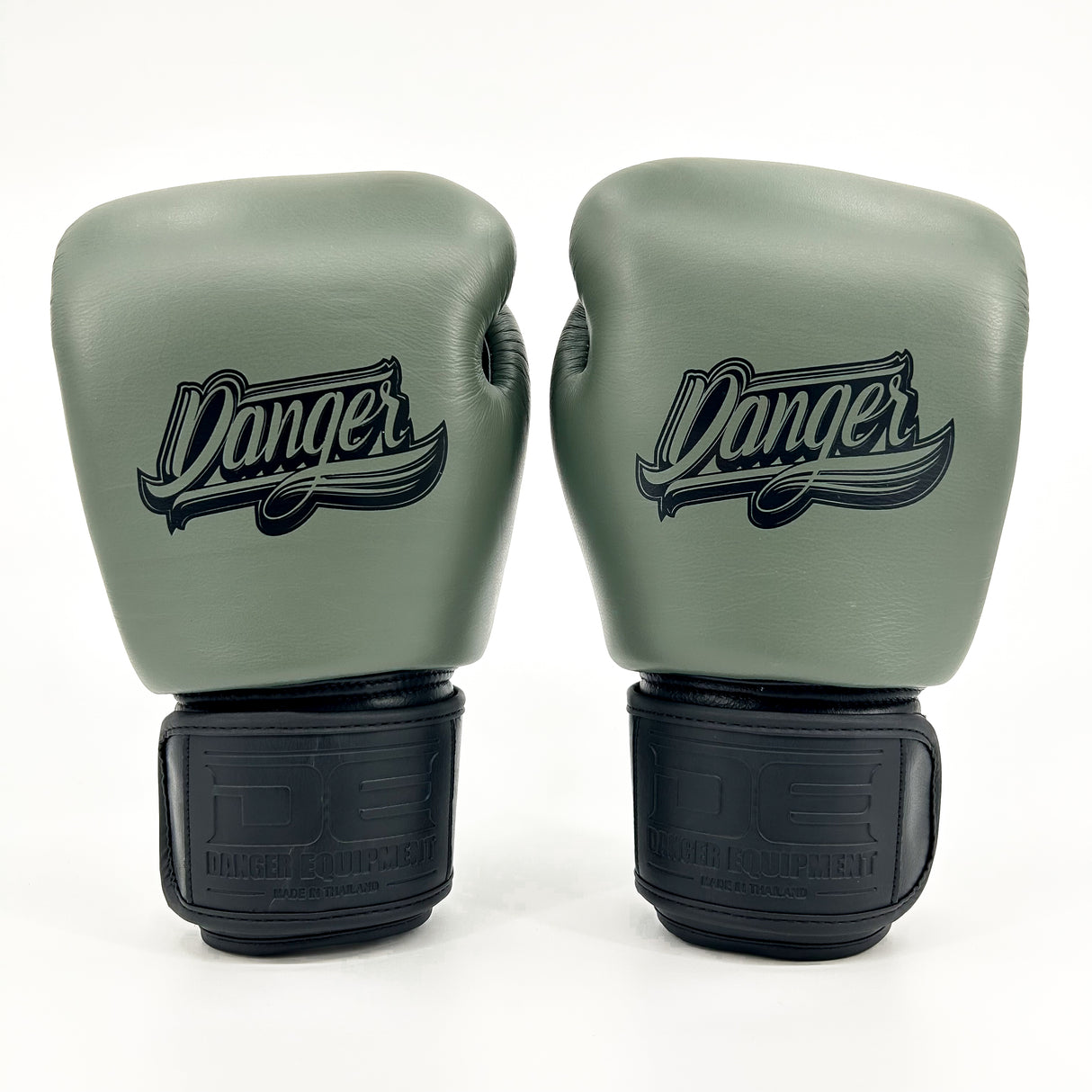 Danger Supermax Boxhandschuhe - Army Edition - Echtes Leder - Olivgrün