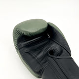 Danger Supermax Boxhandschuhe - Army Edition - Echtes Leder - Olivgrün