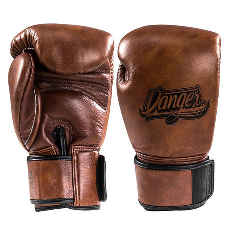 Danger Thai Legend Boxhandschuhe - Echtes Leder - Braune Retro-Optik
