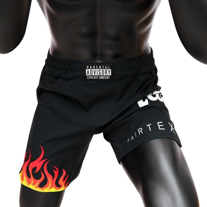 Fairtex AB12 Burn Board Shorts - MMA Shorts - Schwarz/Orange/Gelb