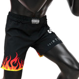 Fairtex AB12 Burn Board Shorts - MMA Shorts - Schwarz/Orange/Gelb