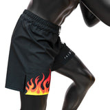Fairtex AB12 Burn Board Shorts - MMA Shorts - Schwarz/Orange/Gelb