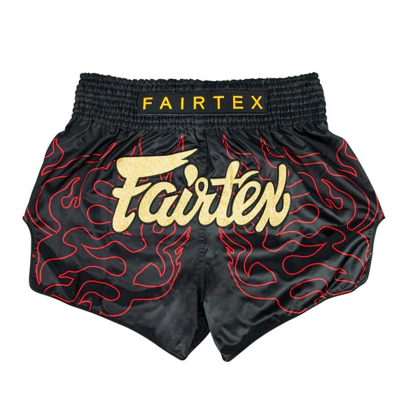 Fairtex BS1920 Muay Thai Shorts - Lava - Schwarz/Gold
