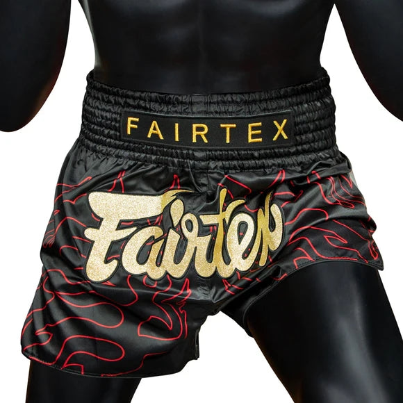 Fairtex BS1920 Muay Thai Shorts - Lava - Schwarz/Gold