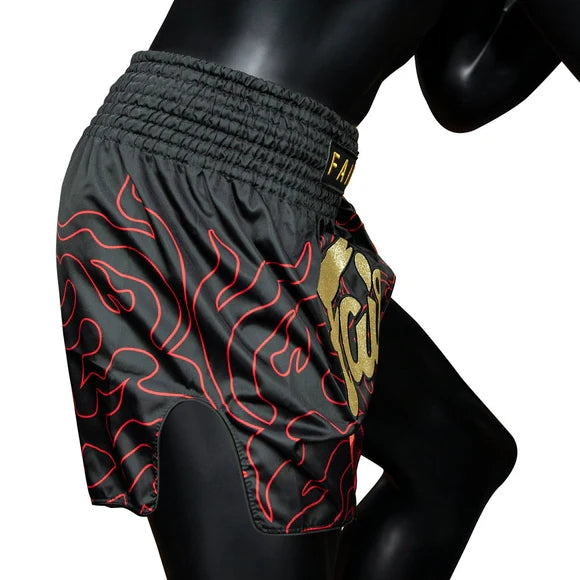 Fairtex BS1920 Muay Thai Shorts - Lava - Schwarz/Gold