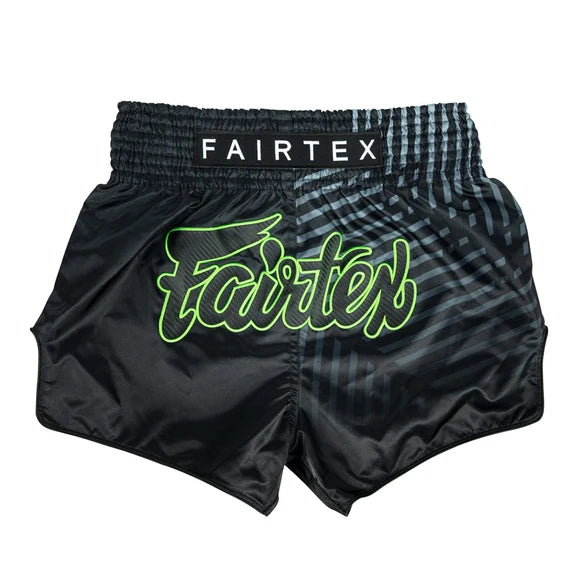 Fairtex BS1924 Muay Thai Shorts Racer - Schwarz/Grün