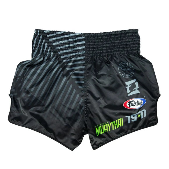 Fairtex BS1924 Muay Thai Shorts Racer - Schwarz/Grün