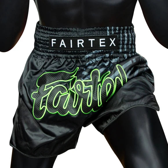 Fairtex BS1924 Muay Thai Shorts Racer - Schwarz/Grün