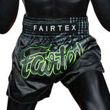 Fairtex BS1924 Muay Thai Shorts Racer - Schwarz/Grün
