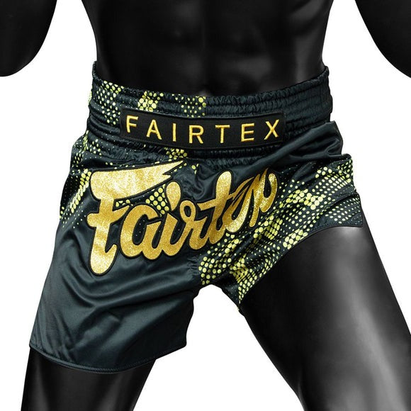 Fairtex BS1931 Muay Thai Shorts - Heart of Gold - schwarz/gold