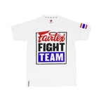 Fairtex Fight Team T-Shirt - Weiß - Druck Rot/Schwarz/Blau