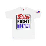 Fairtex Fight Team T-Shirt - Weiß - Druck Rot/Schwarz/Blau