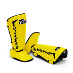 Fairtex SP7 Twister - abnehmbare Fuß- und Schienbeinschoner - Gelb