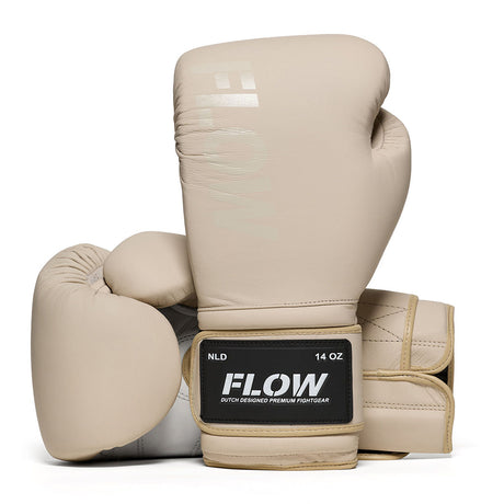 Flow - Challenge Boxhandschuhe - Echt Leder - Beige