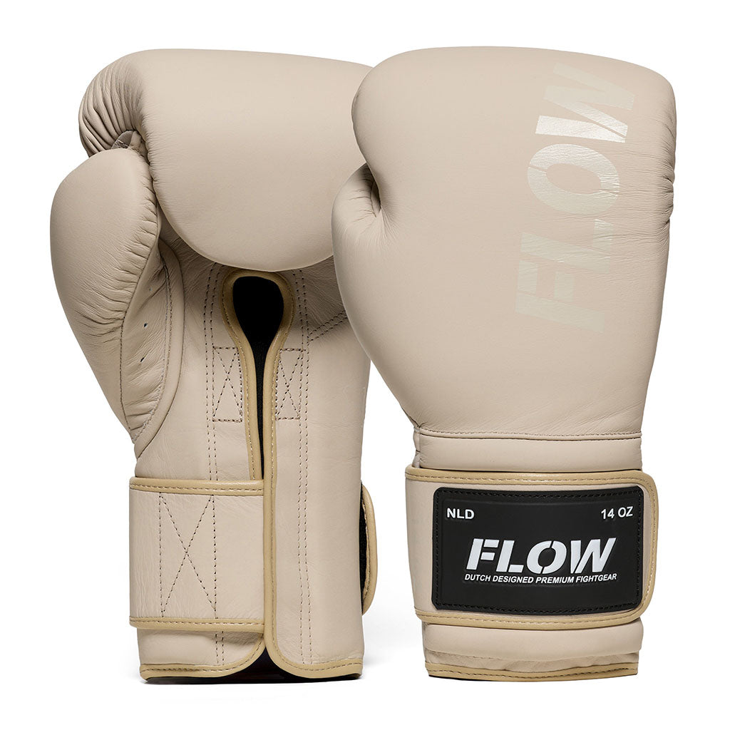Flow - Challenge Boxhandschuhe - Echt Leder - Beige