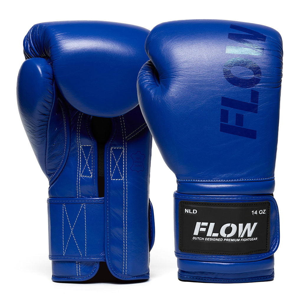 Flow - Challenge Boxhandschuhe - Echt Leder - Blau