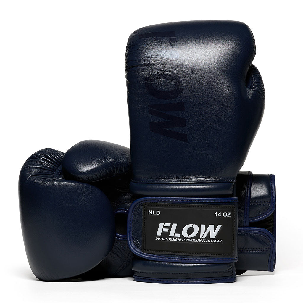 Flow - Challenge Boxhandschuhe - Echt Leder - Dunkelblau