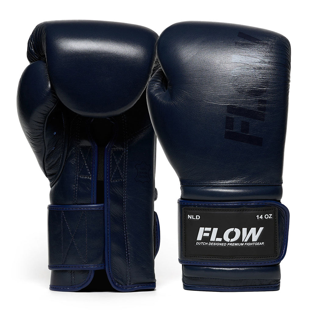 Flow - Challenge Boxhandschuhe - Echt Leder - Dunkelblau