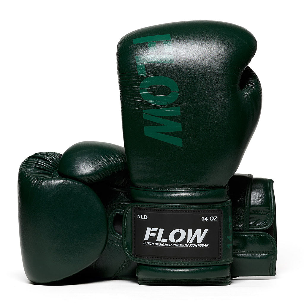 Flow - Challenge Boxhandschuhe - Echt Leder - Dunkelgrün