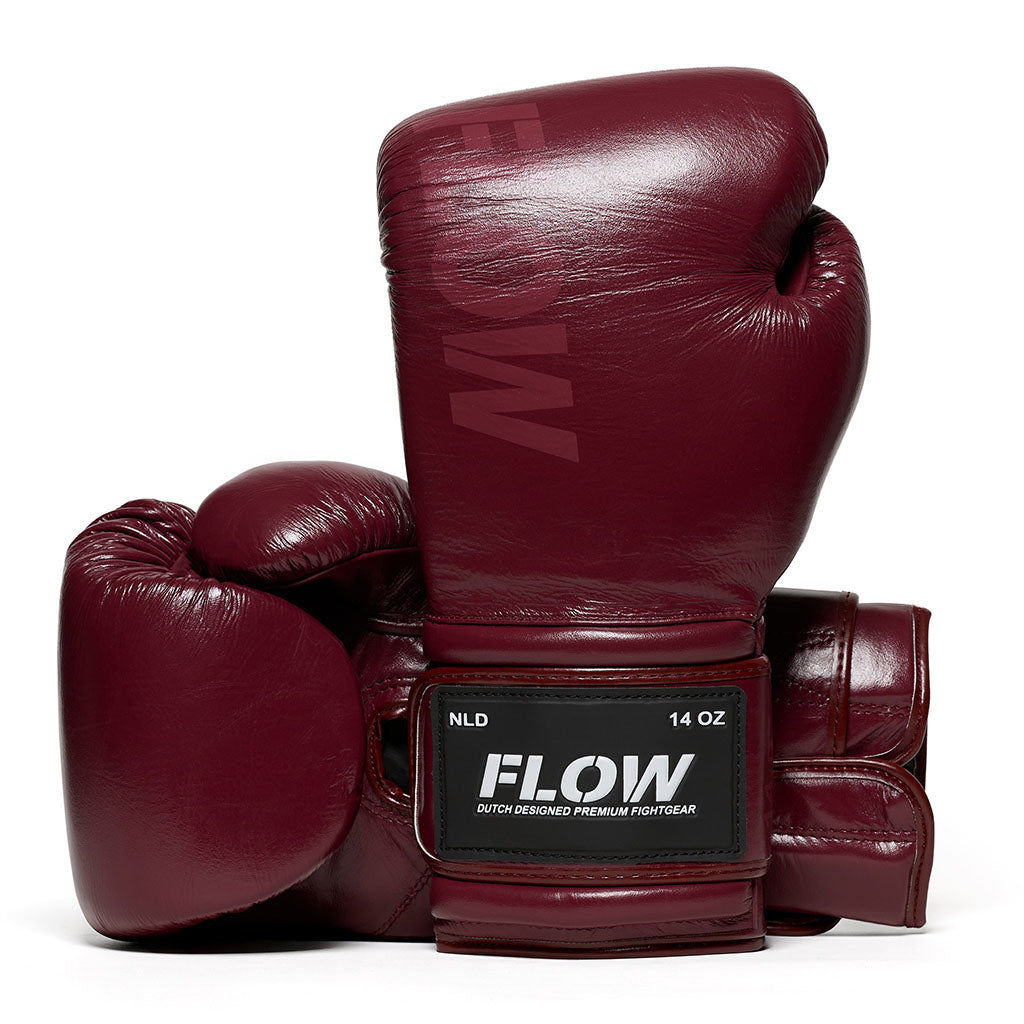 Flow - Challenge Boxhandschuhe - Echt Leder - Dunkelrot