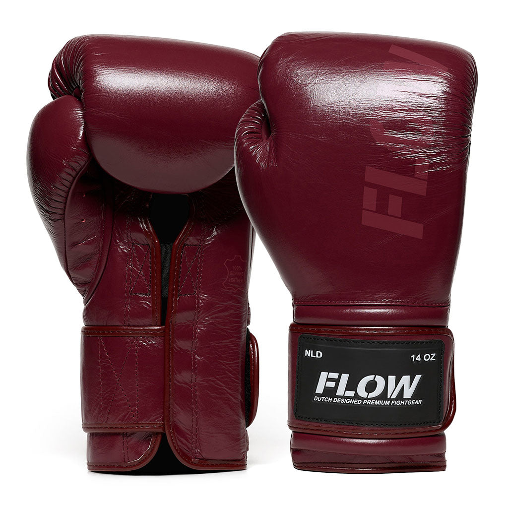 Flow - Challenge Boxhandschuhe - Echt Leder - Dunkelrot