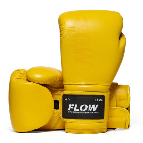 Flow - Challenge Boxhandschuhe - Echt Leder - Gelb