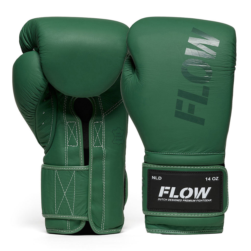 Flow - Challenge Boxhandschuhe - Echt Leder - Grün