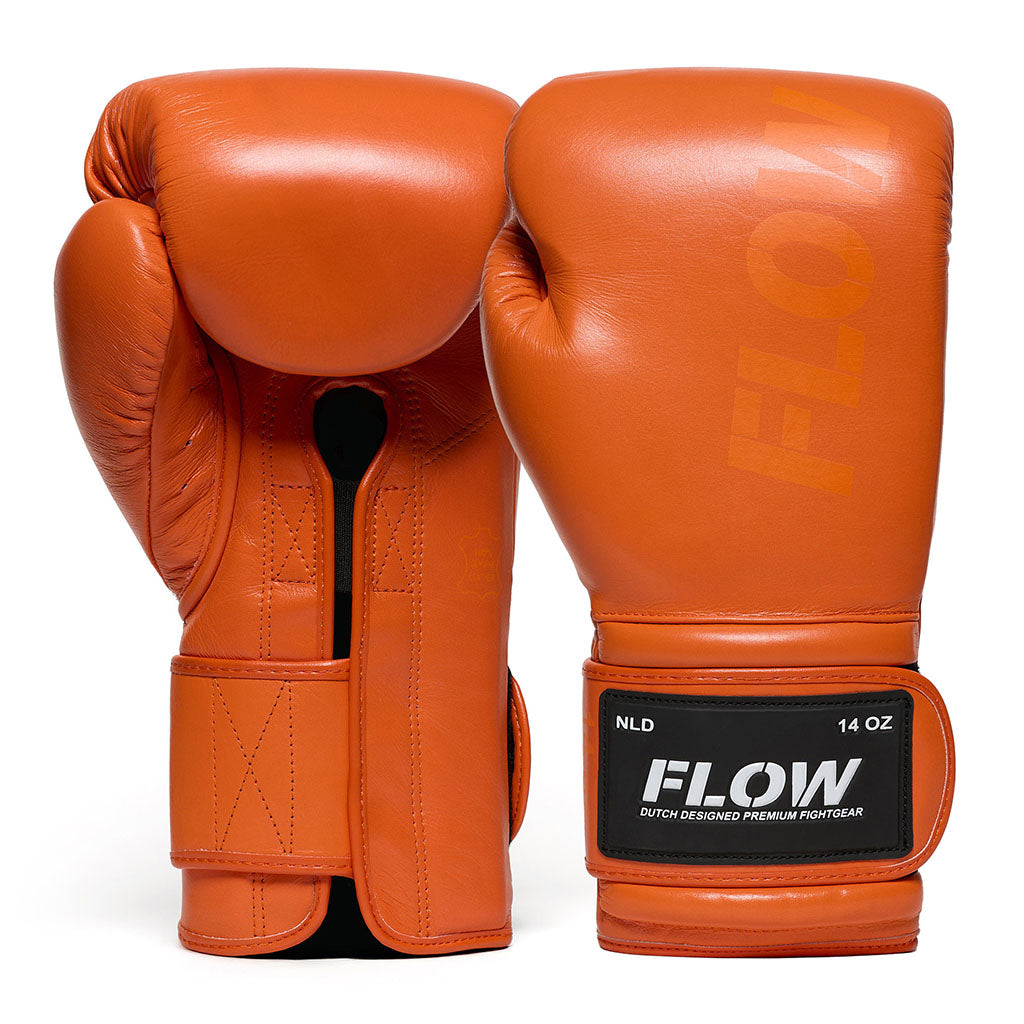Flow - Challenge Boxhandschuhe - Echt Leder - Orange