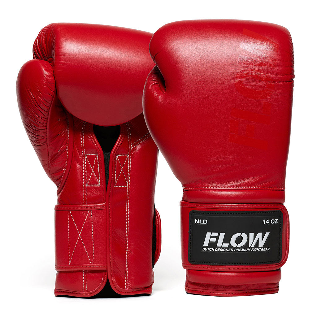 Flow - Challenge Boxhandschuhe - Echt Leder - Rot