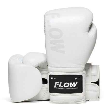Flow - Challenge Boxhandschuhe - Echt Leder - Weiß