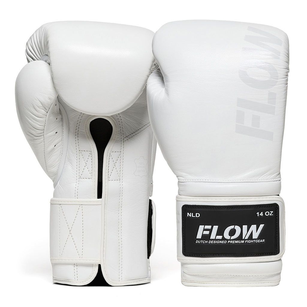 Flow - Challenge Boxhandschuhe - Echt Leder - Weiß