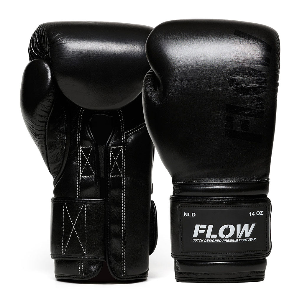 Flow - Challenge Boxhandschuhe - Echt Leder - Schwarz