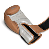 Flow Progress Boxhandschuhe - mehrlagiger Schaum - matt Braun/Silber Rindsleder
