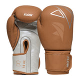 Flow Progress Boxhandschuhe - mehrlagiger Schaum - matt Braun/Silber Rindsleder
