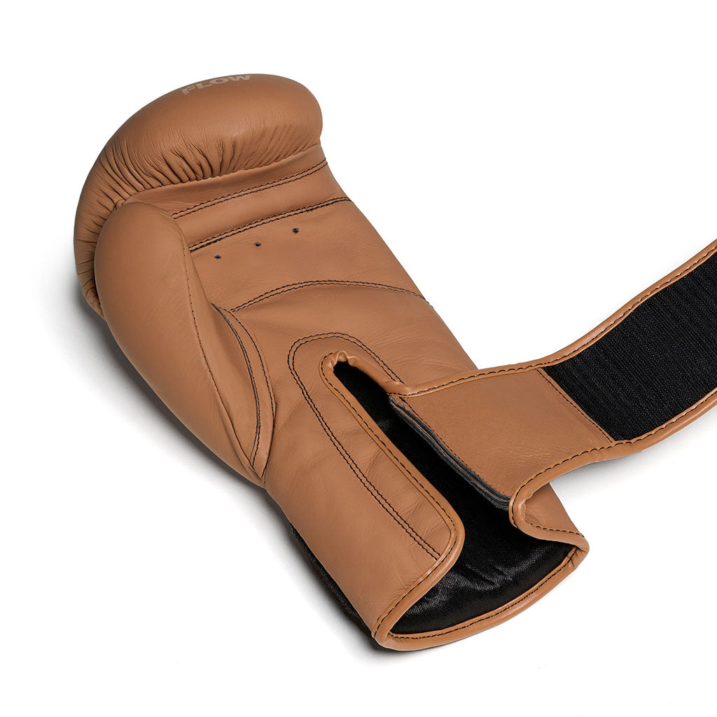 Flow Progress Boxhandschuhe - mehrlagiger Schaum - matt braunes Rindsleder