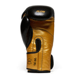 Flow Progress Boxhandschuhe - mehrlagiger Schaum - Schwarz/Gold Rindsleder