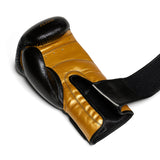 Flow Progress Boxhandschuhe - mehrlagiger Schaum - Schwarz/Gold Rindsleder