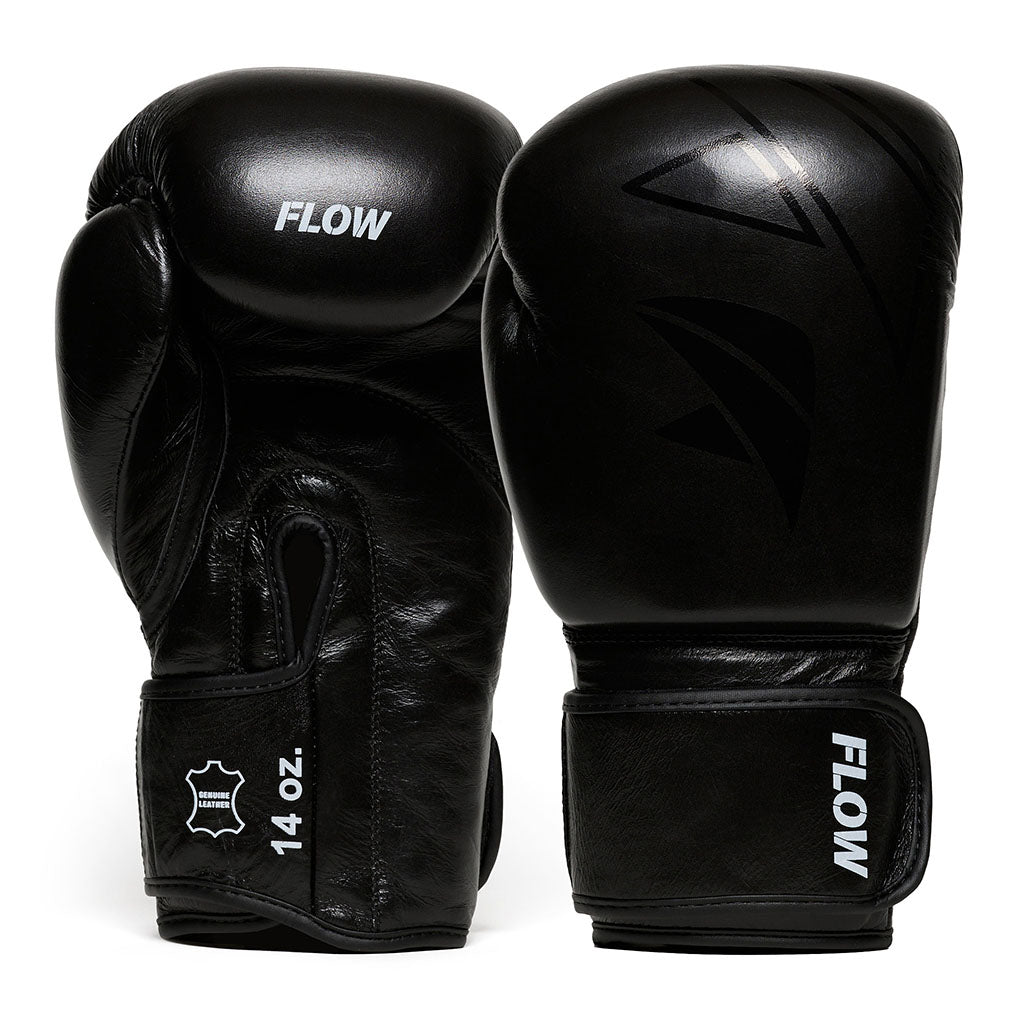 Flow Progress Boxhandschuhe - mehrlagiger Schaum - Schwarzes Rindsleder