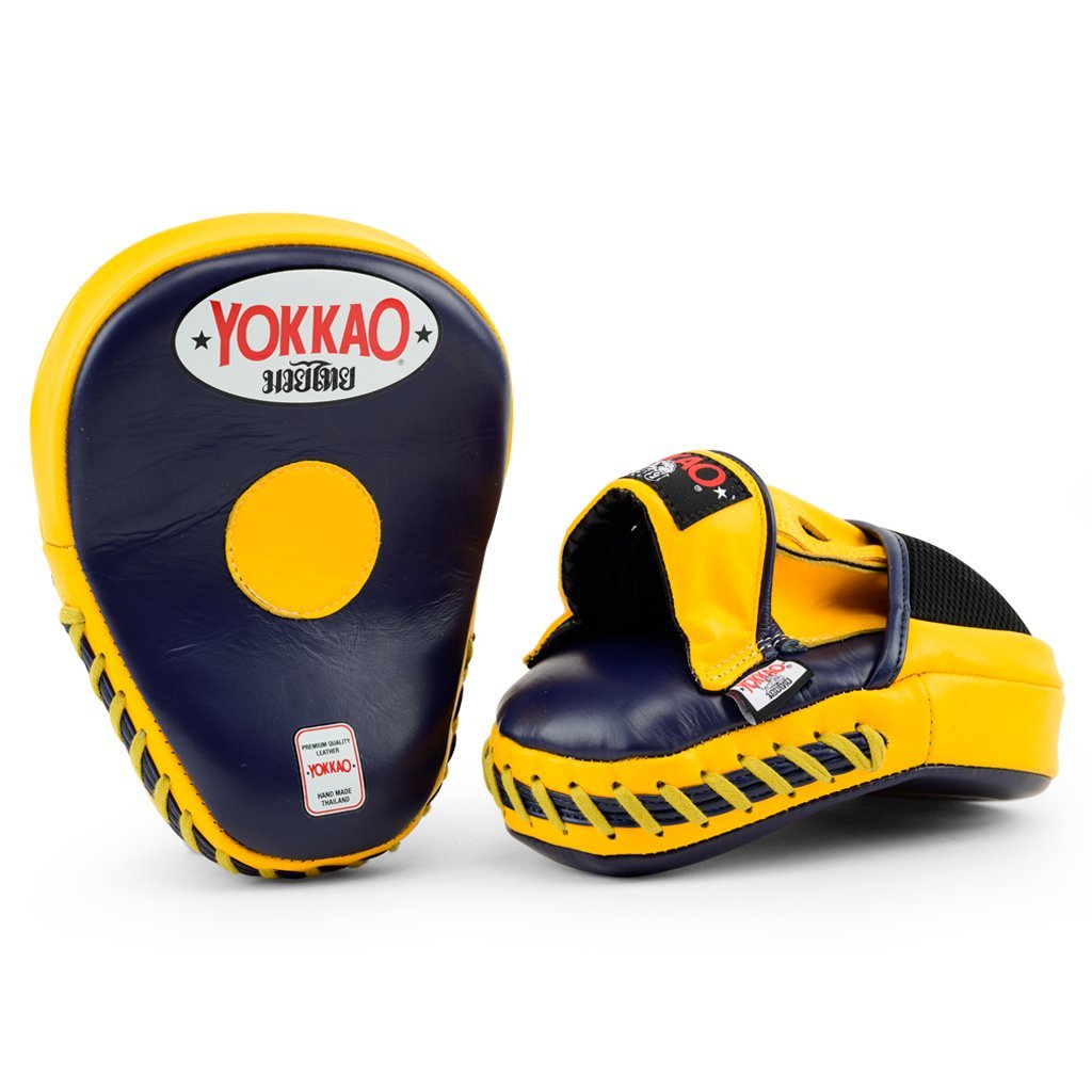 Yokkao Focus Mitts Geschlossene Finger - Leder - Abendblau / Gold