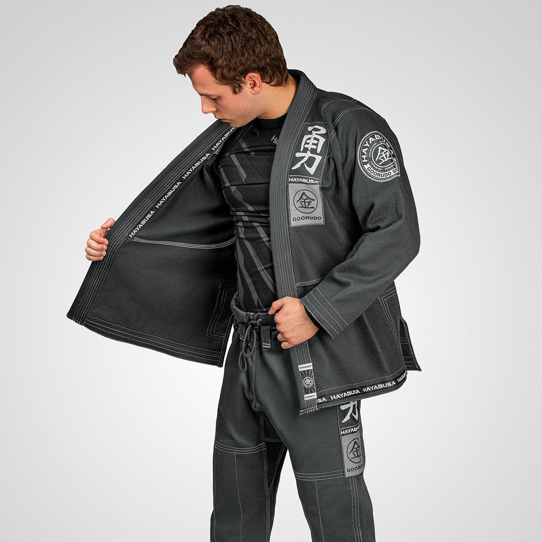 Hayabusa Goorudo 3 Gold Weave Jiu Jitsu Gi - Grau