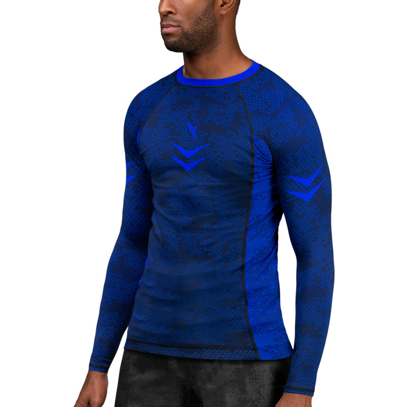Hayabusa Arrow Ranked Langarm Rashguard - Blau