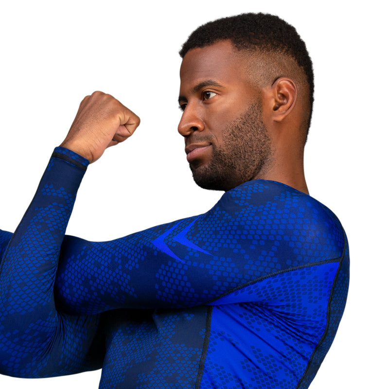 Hayabusa Arrow Ranked Langarm Rashguard - Blau