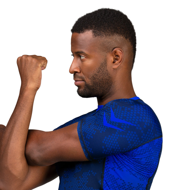 Hayabusa Arrow Ranked Kurzarm Rashguard - Blau