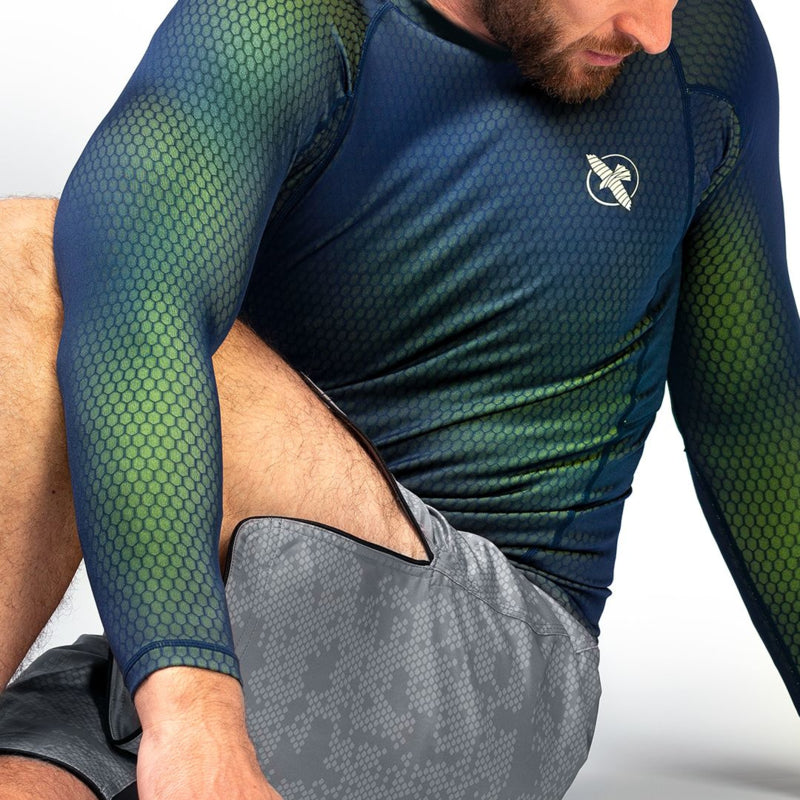 Hayabusa Fusion Langarm Rashguard - Blau/Grün