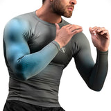 Hayabusa Fusion Langarm Rashguard - Grau / Aquablau