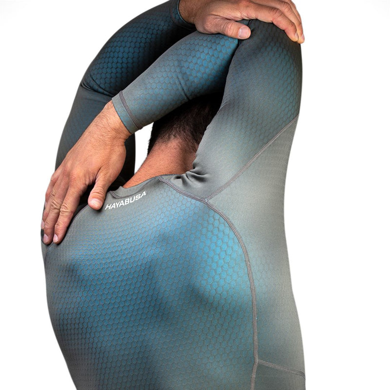 Hayabusa Fusion Langarm Rashguard - Grau / Aquablau